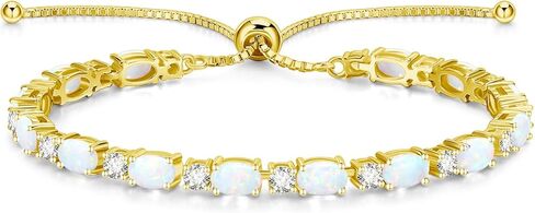 FANCIME 14K مطلية بالذهب جوهرة الأساور 4 مم فضة بولو تنس أساور الذهب أساور عيد ميلاد مجوهرات هدايا للنساء 7" in Kuwait