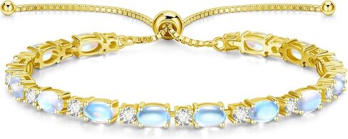 FANCIME 14K مطلية بالذهب جوهرة الأساور 4 مم فضة بولو تنس أساور الذهب أساور عيد ميلاد مجوهرات هدايا للنساء 7" in Kuwait