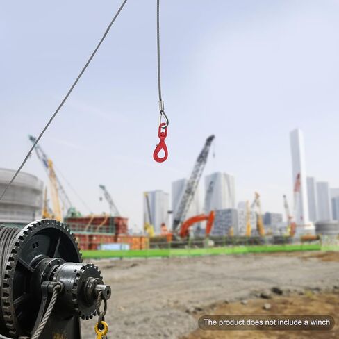 Carbon Steel Winch Cable with Self Locking Swivel Hook, 1/2 Inch x 75 Feet 17637 lbs Breaking Strength, Wire Winch Rope Replacement Towing Winch Cables for SUV, Large Off-Road Vehicle, Truck,Crane in Saudi Arabia