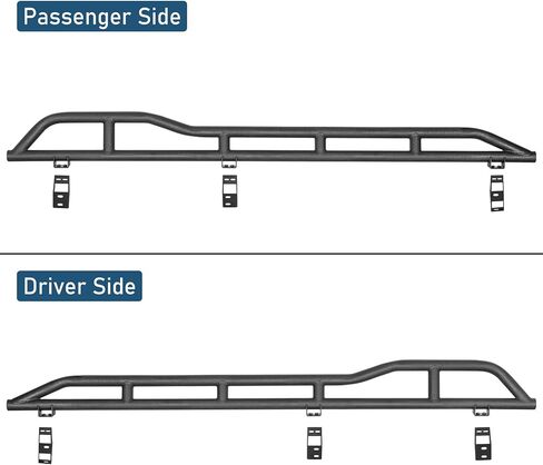 Hooke Road Tundra Rock Sliders Rocker Guard لـ 2007-2021 Toyota Tundra CrewMax (4 أبواب بالحجم الكامل)، قضبان درع للباب أنبوبي فولاذية متينة مع تصميم ركلة للخارج in Kuwait