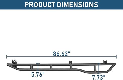 Hooke Road Tundra Rock Sliders Rocker Guard لـ 2007-2021 Toyota Tundra CrewMax (4 أبواب بالحجم الكامل)، قضبان درع للباب أنبوبي فولاذية متينة مع تصميم ركلة للخارج in Kuwait