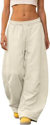 Barrel Sweatpants Women 2026 Casual Baggy Y2K Drawstring Elastic Waisted Wide Leg Lounge Comfy Pants with Pockets in Saudi Arabia
