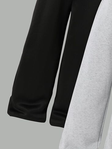 Girl's 2 Pack Wide Leg Pants Elastic Waist Baggy Sweatpants Casual Trousers Gray Black for 8-12 Y in Kuwait