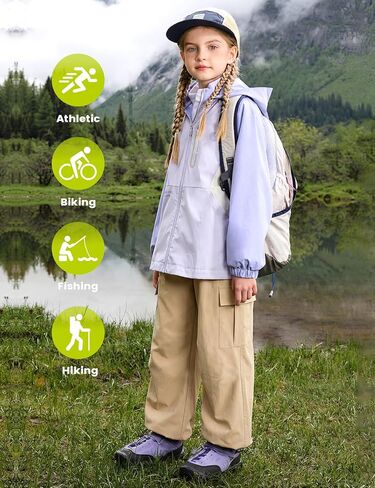 Wyeysyt Girls Sweatpants فضفاض واسع الساق Jogger Trousers Cargo Pants مرونة الخصر مع جيوب in Kuwait