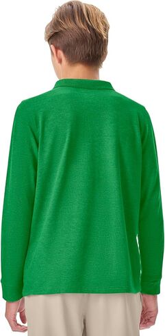 Classroom School Uniforms Big Kid Long Sleeve Pique Polo CR835Y, L, SS Kelly Green in Saudi Arabia