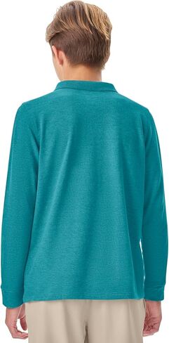 Classroom School Uniforms Big Kid Long Sleeve Pique Polo CR835Y, M, Teal in Saudi Arabia