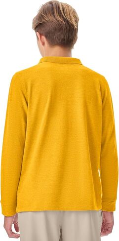 Classroom School Uniforms Big Kid Long Sleeve Pique Polo CR835Y, S, Gold in Saudi Arabia