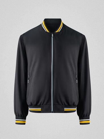 Lightweight Casual Men's Jacket, All-Season Versatile Outerwear for Sports & Outdoor, Trendy Windbreaker Black in Saudi Arabia