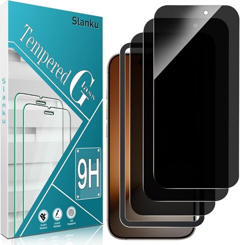 Slanku [3 Pack Screen Protector for iPhone SE 2022/2020 Tempered Glass Film, Bubble Free, Anti Scratch, Case Friendly, Easy to install in Kuwait