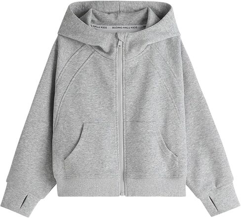 2026 Premium Girls Zip Up Hoodie, Long Sleeve Sweatshirt with Front Pockets and Ribbed Cuffs in Saudi Arabia