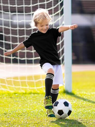 Kids Soccer Socks Toddler Girls Knee High Socks Uniform Sock Three Stripes for Boys Girls in Kuwait