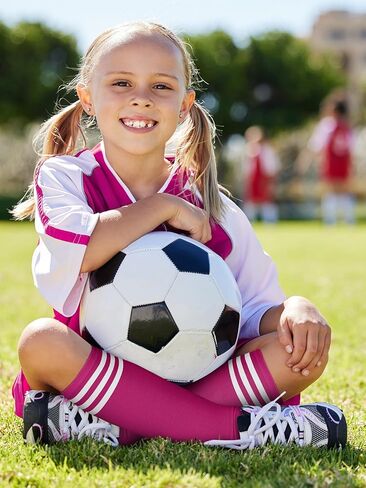 Kids Soccer Socks Toddler Girls Knee High Socks Uniform Sock Three Stripes for Boys Girls in Kuwait