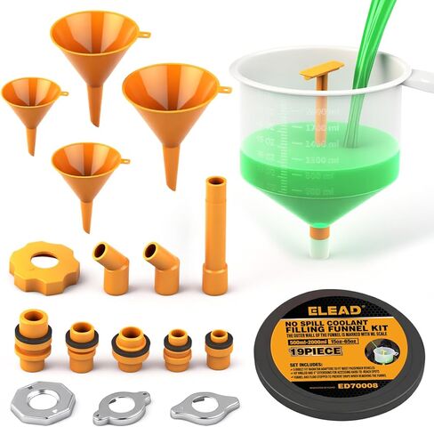 15 PCS No-Spill Coolant Funnel Kit Radiator Funnel burping kit funnels for Filling Bottles Universal Fitment Aplicable to Any Vehicle funnels for Automotive use 4PCS Round Kitchen Funnel in Kuwait