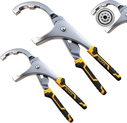 ELEAD 3-Jaw Oil Filter Wrench | Adjustable 2-Way Operation | Professional Oil Filter Removal Tool | High Torque for Automotive Use | Fits 2-1/2" to 4" Diameter | 1/2" or 3/8" Ratchet in Kuwait