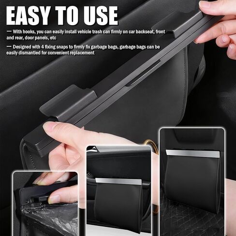 LED Car Trash Can Leak-Proof,Strong Magnetic Fast Closing Car Trash Bin as Cars Organizers and Storage,Cars Garbage Can with Automotive Trashs Bag for Backseat,Console,Door in Saudi Arabia