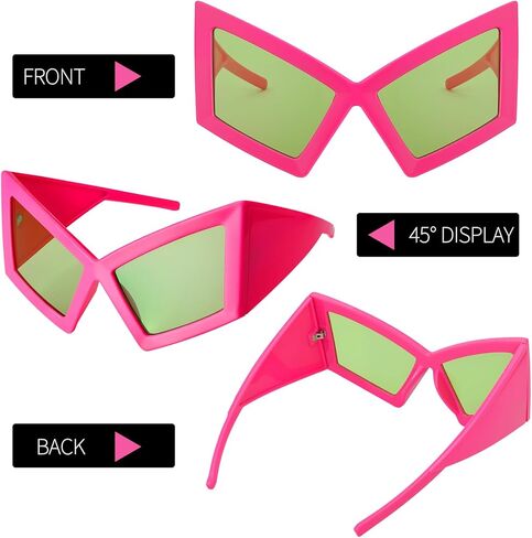 JATEBI 3 Pairs Novelty Party Sunglasses Oversized Cat Eye Sunglasses Funny Glasses for Hip Hop Dance Halloween Party in Saudi Arabia
