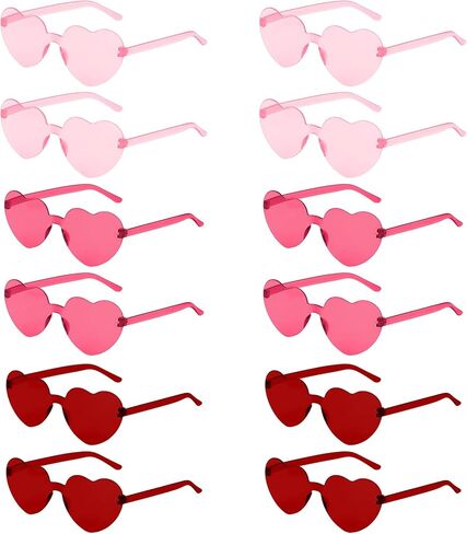Heart Shaped Sunglasses 12 Pairs Heart Sunglasses Bulk for Women Colorful Glasses for Summer Women Party Favors in Saudi Arabia