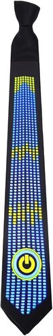 Pomya LED Tie, Voice Controlled Luminous Tie with Flexible LED Light Strips, for Concert Night Club Bar Dancing Birthday Party in Saudi Arabia