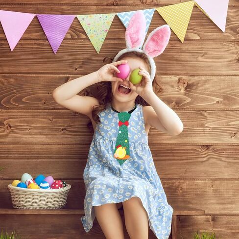 ربطة عنق عيد الفصح قابلة للتعديل من VALICLUD للأولاد، نمط الفرخ الكرتوني، لون أخضر، إكسسوار للحفلات لاحتفالات العطلات وأزياء in Kuwait