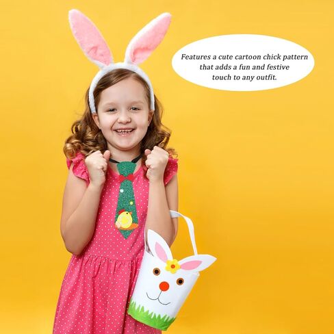 ربطة عنق عيد الفصح قابلة للتعديل من VALICLUD للأولاد، نمط الفرخ الكرتوني، لون أخضر، إكسسوار للحفلات لاحتفالات العطلات وأزياء in Kuwait