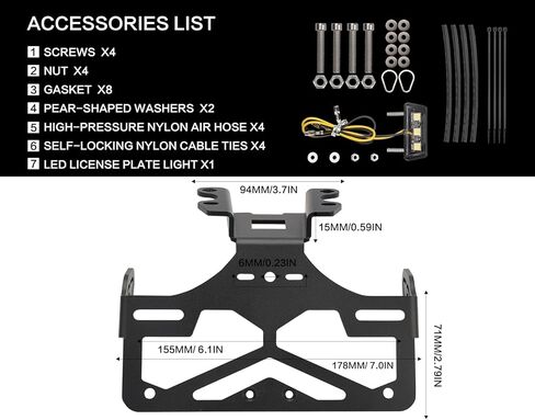 R7 Fender Eliminator Kit – Plug & Play 3mm+ Aluminum Tail Tidy with LED Plate Light Fit for MT-07 FZ-07 2021-2024 & YZF-R7 2021-2025 (Vibration-Resistant) in Saudi Arabia