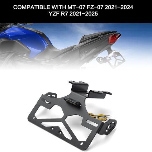 R7 Fender Eliminator Kit – Plug & Play 3mm+ Aluminum Tail Tidy with LED Plate Light Fit for MT-07 FZ-07 2021-2024 & YZF-R7 2021-2025 (Vibration-Resistant) in Saudi Arabia