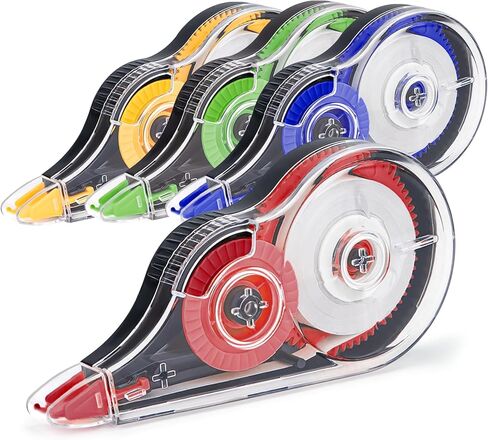 4 Pcs Colorful Correction Tape, Easy To Use Applicator for Instant Corrections, Smooth White Wrong Out Tear-Resistant Bulk for School, Office, Note Taking (Tape Width 0.2 in, Clear) in Kuwait