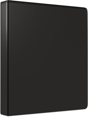 Staples 1‑Inch Simply View Binder, Black, Round Rings, Clear Overlay, Lightweight Economy Binder for School, Office & Home in Kuwait