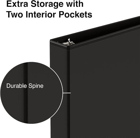 Staples 1‑Inch Simply View Binder, Black, Round Rings, Clear Overlay, Lightweight Economy Binder for School, Office & Home in Kuwait