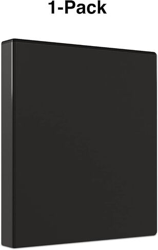 Staples 1‑Inch Simply View Binder, Black, Round Rings, Clear Overlay, Lightweight Economy Binder for School, Office & Home in Kuwait