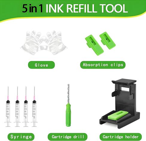 KSI Ink Refill Tools Compatible for Hp Inkjet Ink Cartridges 662XL 664XL 60XL 61XL 62XL 63XL 64XL 65XL 92XL 94XL 901XL 21XL 22XL 27XL 28XL 56XL 57XL 58XL 74XL 75XL 650XL in Saudi Arabia