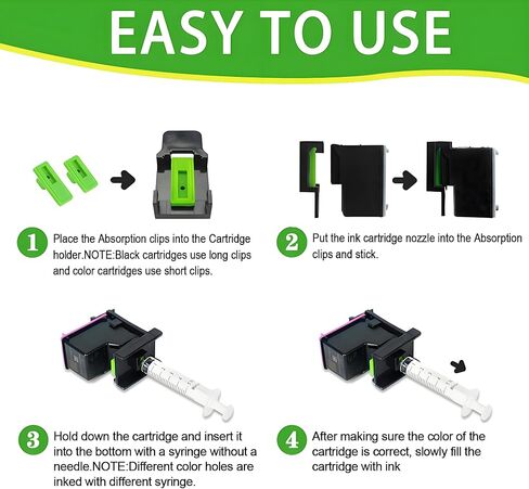 KSI Ink Refill Tools Compatible for Hp Inkjet Ink Cartridges 662XL 664XL 60XL 61XL 62XL 63XL 64XL 65XL 92XL 94XL 901XL 21XL 22XL 27XL 28XL 56XL 57XL 58XL 74XL 75XL 650XL in Saudi Arabia
