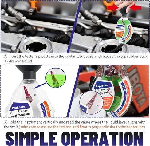 Dial Type Antifreeze Tester for Coolant,Dual Scale (°F/°C) Coolant Tester Automotive for Accurate Freeze & Boil Point Testing,Professional Anti Freeze Testers Automotive in Kuwait