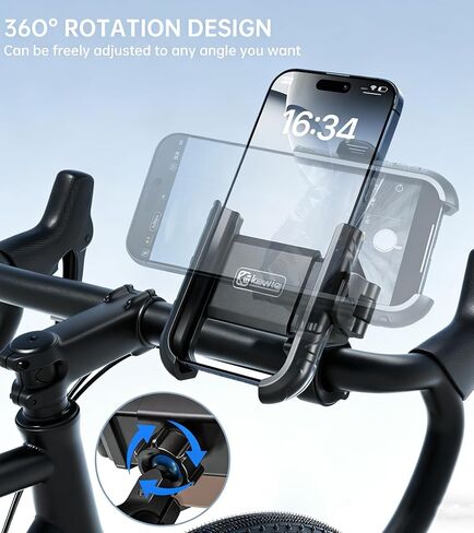 Kewig Motorcycle Phone Mount with Aluminum Alloy Mounting Base [Camera Friendly] [1s Lock & Release] Bike Handlebar Cellphone Holder for Scooter Bicycle ATV, Fit 5.4-7.2" Smartphone in Saudi Arabia