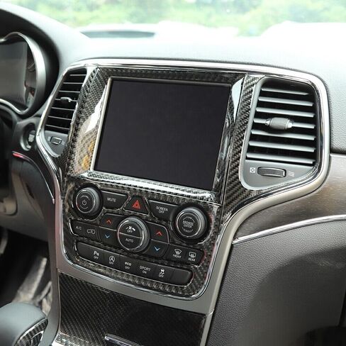 7*Carbon Fiber Grain Screen Center Control Sticker for Jeep for Grand Cherokee 2014-2018 Left Right Front Upper HUAMAO20185102, Adapt to Your car in Kuwait