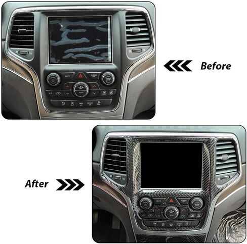7*Carbon Fiber Grain Screen Center Control Sticker for Jeep for Grand Cherokee 2014-2018 Left Right Front Upper HUAMAO20185102, Adapt to Your car in Kuwait