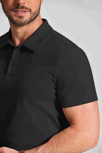 COOFANDY Mens Cotton Polo Shirt Short Sleeve Golf Shirts 3 Buttons Casual Work T Shirts in Kuwait