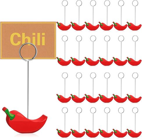 12 قطعة من حامل أرقام طاولة الفلفل الحار، حامل بطاقات الصور الخشبية، حامل صورة لطيف لبطاقة الاسم لتزيين المهرجانات المكسيكية in Kuwait