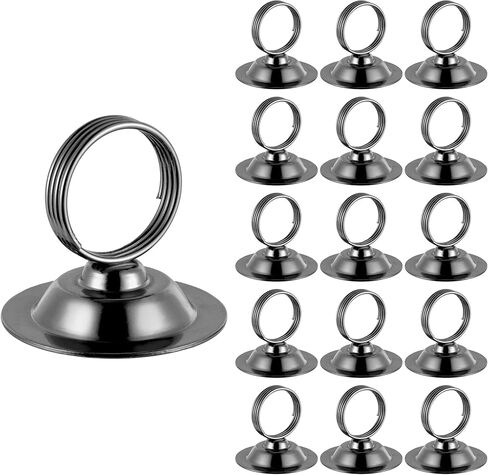 Urban Deco 16 PK Table Card Holder Place Card Holders Steel Card Holders for Photos, Food Signs, Memo Notes, Weddings, Restaurants, Birthday (Black) in Saudi Arabia