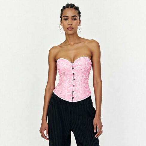 Women's Bustier Corset Top, Strapless Lace Up Waist Cincher for Halloween, Theme Parties, Fashion Womens Vintage Floral Top in Saudi Arabia