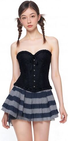 Women's Bustier Corset Top, Strapless Lace Up Waist Cincher for Halloween, Theme Parties, Fashion Womens Vintage Floral Top in Saudi Arabia