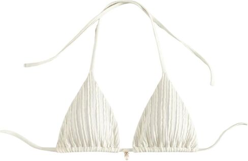 Milumia Women's Textured Halter Bikini Tops Triangle Swimsuit String Bathing Suit Top in Saudi Arabia