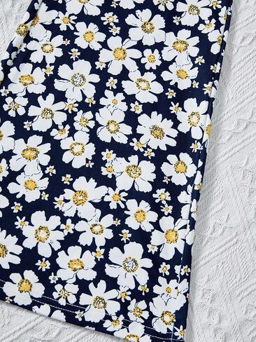 WDIRARA Girl's Floral Print Flare Leg Pants Elastic Waist Bell Bottom Casual Long Pants in Saudi Arabia