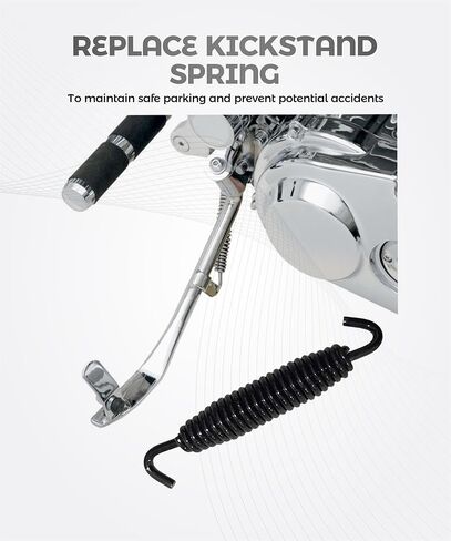 Motorcycle Parts,Car Accessories Kickstand Spring,Chrome Plated Motorcycle Kickstand Springs,Professional Motorbike Powersports Kickstands,Suitable for Most Harley Motorbike Models (Black) in Saudi Arabia