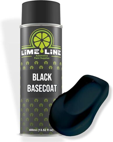 LiME LiNE Premium Automotive Basecoat Aerosol Spray Paint - Fast Drying - Custom Paint, Must Be Clearcoated (Black Basecoat + Clearcoat Kit) in Saudi Arabia