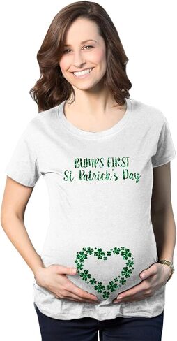 Crazy Dog T-Shirts Maternity Bumps First Saint St Patricks Day T Shirt Cute Reveal Pregnancy Tee in Saudi Arabia