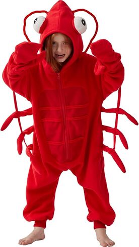 Kids Lobster Onesie Costume - Cute Red Sea Crustacean Halloween One-Piece Cosplay Suit for Boys & Girls in Kuwait