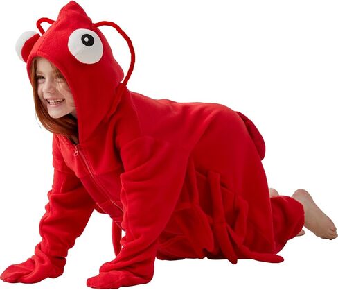 Kids Lobster Onesie Costume - Cute Red Sea Crustacean Halloween One-Piece Cosplay Suit for Boys & Girls in Kuwait