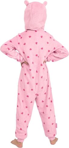 Peppa Pig Girls Onesie Pajamas, Fleece Girls Pajamas With 3D Ears, Hearts Pattern Kids Onesie in Saudi Arabia