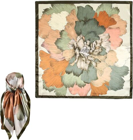 35" Large Square Head Hair Scarf for Women, Fashion Bandana Like Silk Satin Scarf for Hair Wrapping at Night in Kuwait